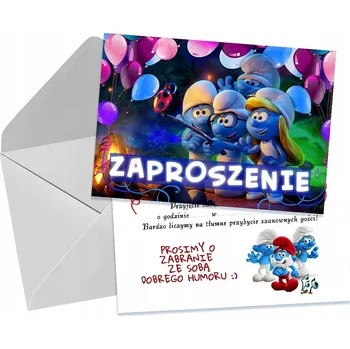 Pozvánka POZVÁNKY PRO DĚTI DĚTSKÉ NAROZENINOVÉ ŠMOULOVÉ + OBÁLKA