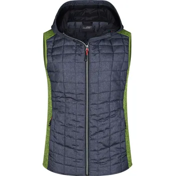 Dámská vesta James & Nicholson Dámská pletená hybridní vesta - M kiwi melange/anthracite melange (020767s6302)