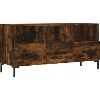 Televizní stolek TV stolek z materiálu na bázi dřeva, kouřový dub, 102x36x50 cm