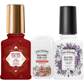 Osvěžovač vzduchu Poo-Pourri balíček vůní Berry and Bright, Lavender Vanilla a Fresh Air