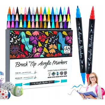 SADA AKRYLOVÝCH FIXY 48 KUSŮ FIXY POPISOVAČE S BARVOU