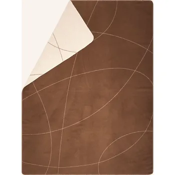 Dámský kabát David Fussenegger Pléd Savona, hnědá / krémová