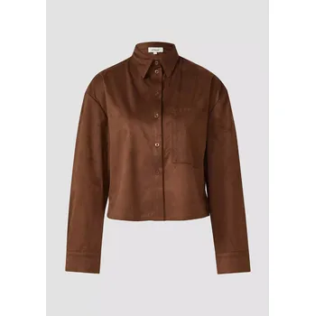 Dámská košile s.Oliver propínací velurová košile hnědá Velikost: 38
