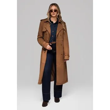 Dámský kabát Dámský trenčkot LARICA OW-COLC-0107 v3 – hnědý