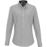 Premier Oxford pruhovaná halenka s dlouhým rukávem - XXL white/grey