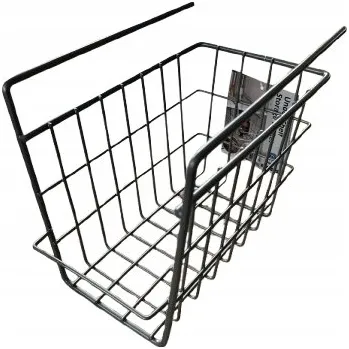 Úložný box Závěsný košík na poličku do skříně, kovový organizér pod poličku 24x16x19 cm