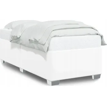 Postel Bílý rám postele 200 x 90 x 46 cm z umělé kůže