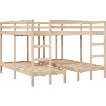 Postel Rám trojité palandy, masivní borové dřevo, 205,5x207,5x144,5 cm