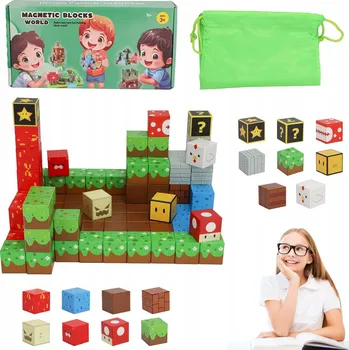 ostatní stavebnice MAGNETICKÉ STAVEBNICE STRONG STAVEBNICE KOSTKA 100 KS PANÁČEK STAVEBNICE PIXELY