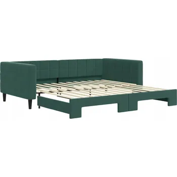 Pohovka Rozkládací lenoška/pohovka tmavě zelená 223 x 110 x 68 cm, samet