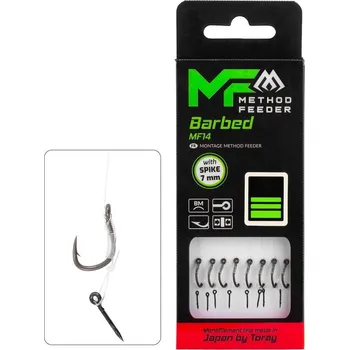 Rybářský háček 8ks - Hotový Návazec Mikado Method Feeder MF14 S Jehličkou 10cm 0,25mm Vel.6