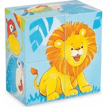 ostatní stavebnice STAVEBNICE SZEŚCIENNE DZIKIE ZWIERZĘTA UKŁADANKA DŘEVĚNÉ STAVEBNICE ZE DŘEVA