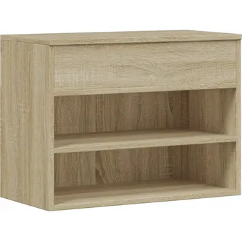 Lavice na boty s policemi a úložným prostorem, dub sonoma, 60x30x45 cm