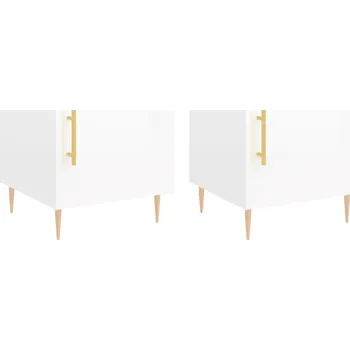 Noční stolek Noční stolek s kovovýma nohama, bílý, 40x40x50 cm