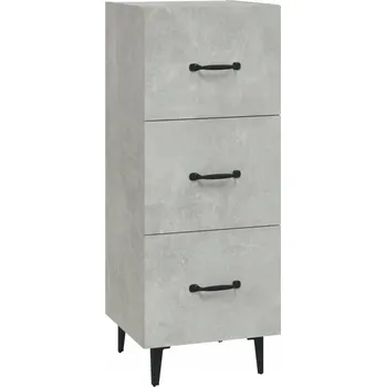 Komoda Boční skříňka se zásuvkami, šedá betonu, 34,5x34x90 cm