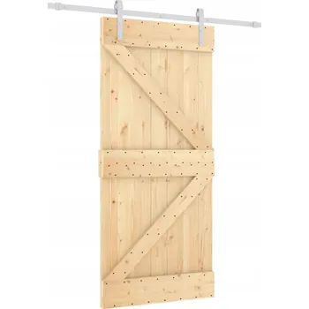 Interiérové dveře Posuvné dveře z masivního borovicového dřeva, 90 x 3,6 x 210 cm, bílé