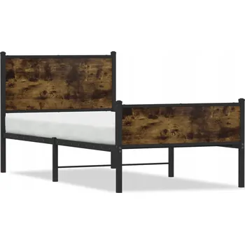 Postel Kovový rám postele 196 x 80 x 91,5 cm, barva kouřový dub