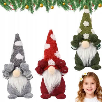 Vánoční dekorace Vánoční Skřítek Gnóm 3ks mini vánoční skřítci 24cm