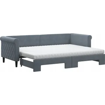 Pohovka Rozkládací lenoška/pohovka 2v1 tmavě šedá 229 x 90 x 68 cm