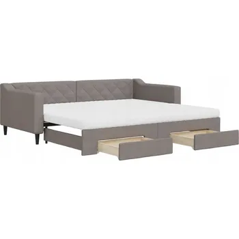 Pohovka Rozkládací pohovka s lůžkem taupe 223 x 100 x 67 cm