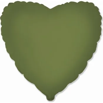 Balónek Fóliový balónek 18" FX - Srdce (matná olivově zelená), balený