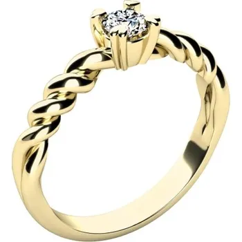 Prsten Couple, Zásnubní prsten Tresse, žluté zlato se zirkonem, vel. 51, prům. 16.2 mm, 585-68-1-4290.0Z00.0.51.001