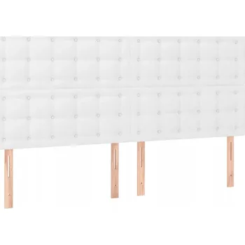 Nastavitelná čelo postele z umělé kůže, bílá, 180x5x118/128 cm