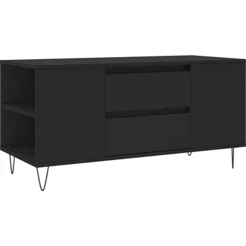 Konferenční stolek Konferenční stolek se 2 zásuvkami a 4 přihrádkami, černý, 102x44,5x50 cm