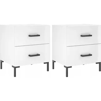 Noční stolek Noční stolek z dřevotřísky, bílý, 40x35x47,5 cm