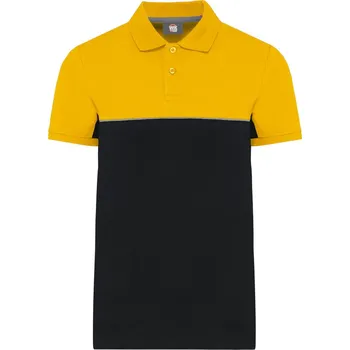 Kariban Polokošile Kariban WK210, krátký rukáv COT20W21019703-black/yello L Černá/žlutá