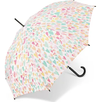 UNITED COLORS OF BENETTON Benetton deštník Dlouhý automatický Aquarell Hearts Multicolor 86cm/104cm