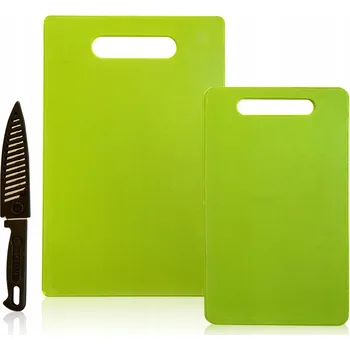 Kuchyňské prkénko KUCHYŇSKÉ PRKÉNKO NA KRÁJENÍ S NOŽEM VELKÉ MASIVNÍ SADA PRKÉNEK 2x + NOŽÍK