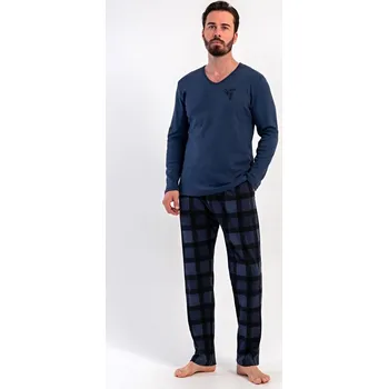 Pánské pyžamo Pánské pyžamo dlouhé Erik - tmavě šedá - L