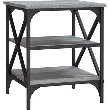 Konferenční stolek Industriální odkládací stolek s nastavitelnými nožičkami, šedý dub Sonoma, 40x42x