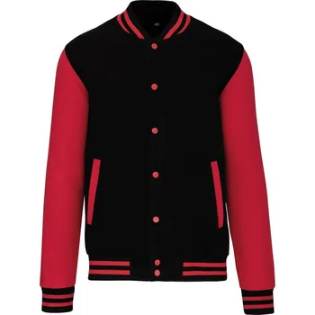 Kariban Unisex college bunda "Teddy" - L black/red