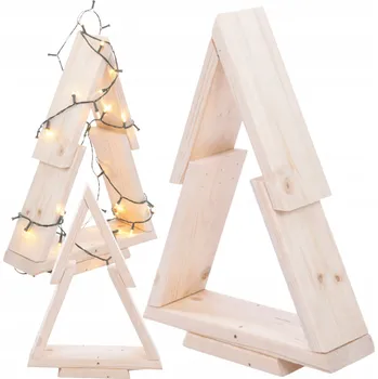 Obraz Dřevěný vánoční stromek stojící 43x30cm SMONTOVANÝ, IMPREGNOVANÝ bezbarvým lakem, dekorace