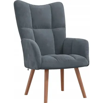 Křeslo Křeslo Prošívané Sametové Tmavě Šedé 61,5x69x95,5 cm