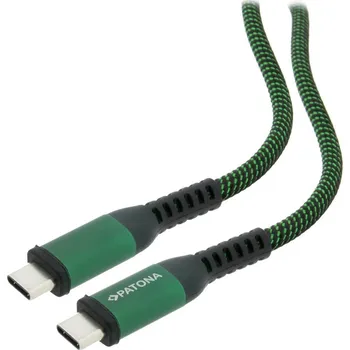 Datový kabel PATONA kabel USB-C/USB-C, Power delivery 100W, opletený, 50cm, PT1732