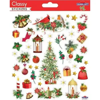 Vánoční dekorace Samolepky Global Gift vánoční 19 x 14,8 cm - vánoce