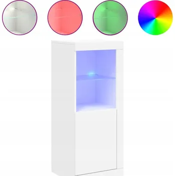 Komoda Komoda s RGB LED osvětlením, bílá, 41 x 37 x 100 cm, dřevěný materiál