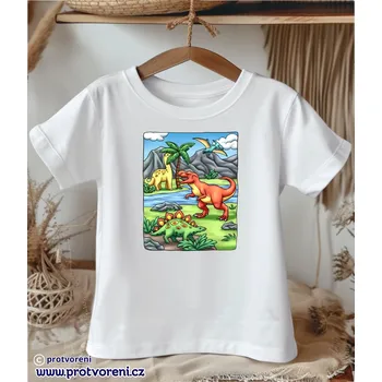 Trička s potiskem Tričko s potiskem, dětské, DINOSAUŘI 2, 1 ks Velikost: 5/6 let Beagle