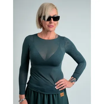 Dámské tričko Voga Móda Tmavě zelené triko s kašmírem CASH Smaragdová, UNI XS-L