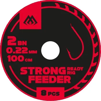 Rybářský háček 10ks - Hotové Návazce Mikado Ready Rigs Strong Feeder Nr 8 0,16mm/100cm Vel. 8