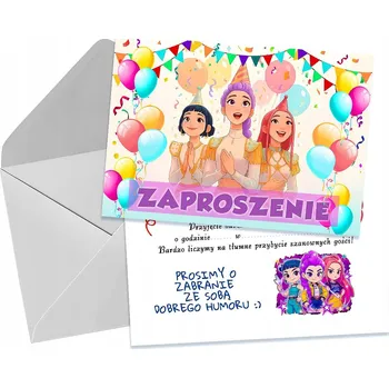 Pozvánka POZVÁNKA NA NAROZENINY S MOTIVEM K-POP LOVKYNĚ DÉMONŮ + OBÁLKA