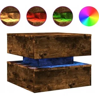 Konferenční stolek Konferenční stolek s nastavitelným LED osvětlením, kouřový dub