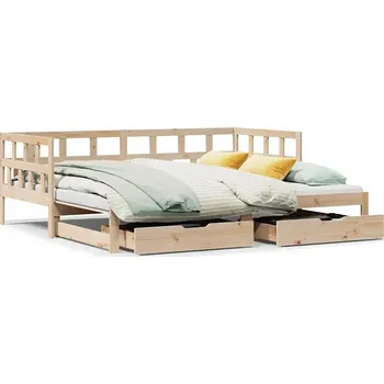 Pohovka Rozkládací pohovka se zásuvkami, borovice, 203,5 x 98 x 68,5 cm