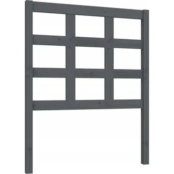 Dřevěné čelo postele z borovice, šedé, 80,5x4x100 cm