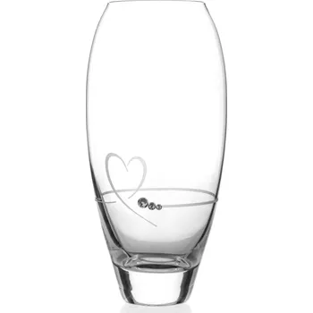 Váza Diamante křišťálová váza Petit Heart se Swarovski krystaly 18 cm