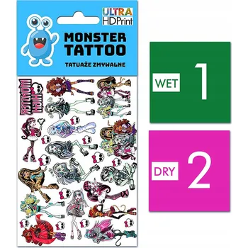 Odstranitelné tetování Smyvatelné tetování pro děti - Monstra / Příšerky