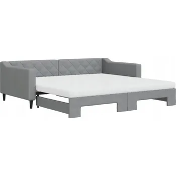 Pohovka Rozkládací pohovka s funkcí spaní světle šedá 223 x 110 x 67 cm